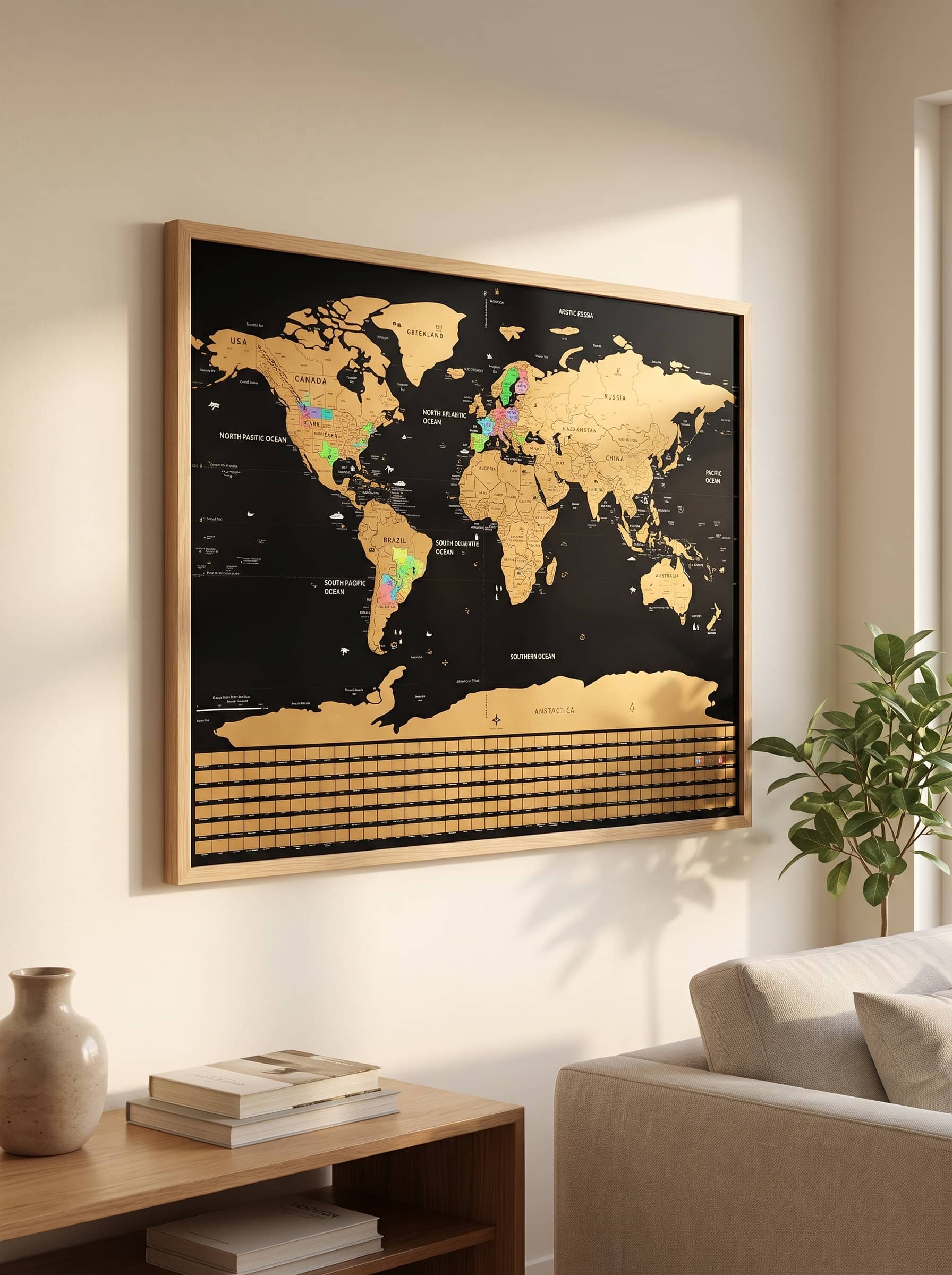 Scratch-Off World Map Poster — Travel Tracker